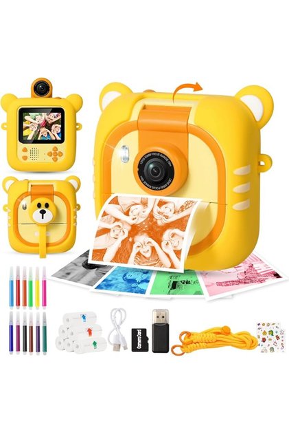 kids camera instant print,Colour Print,1080P,180°Lens
