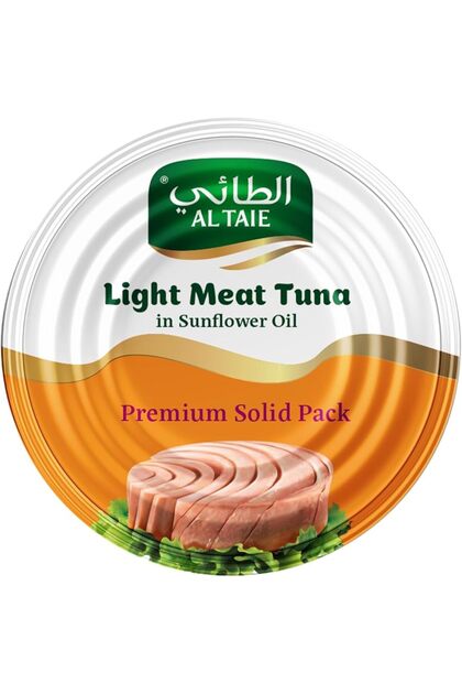 AL TAIE Light Meat Tuna in Sunflower Oil premium solid pack Protein & Omega-3 (90G)