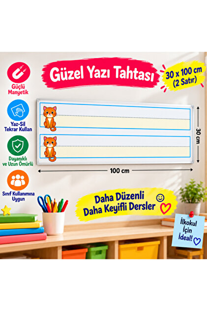Güzel yazı Tahta Magneti – 30x100 cm – Yaz Sil Tekrar Kullan