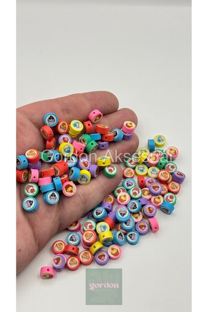 10mm Pancake Model Fimo Figure Beads Jewelry Beads 100Pcs