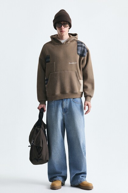Boxy Fit Yama Detaylı Sweatshirt