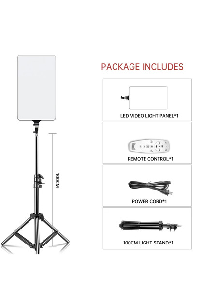 LED 2700k-7500k Video Fill Lamp Light Photography Lighting With Tripod Stand Long Arm For Live Stream For Photo Studio