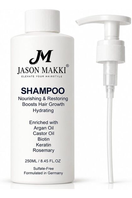 Hair Growth Shampoo for Men & Women, Nourishing, Hydrating & Sulfate-Free, with Biotin, Rosemary, Argan Oil, Castor Oil & Keratin, 250ml