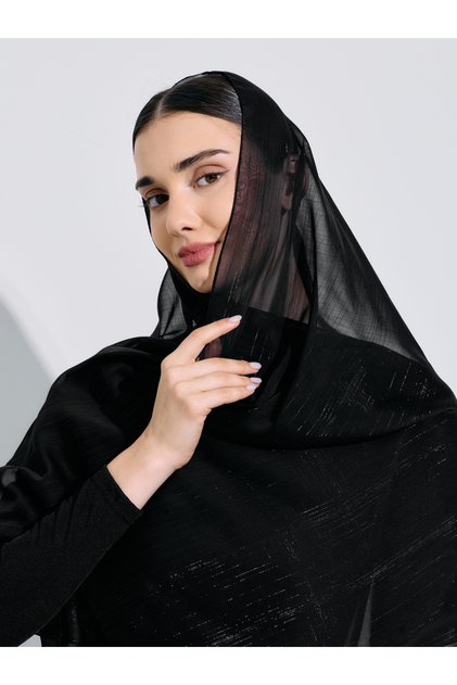 Black Solid Crinkle Hijab 70x175 cm
