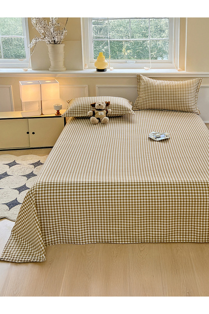 Pack of 3 - Polyester Flat Sheets - 220cmx230cm, Beige