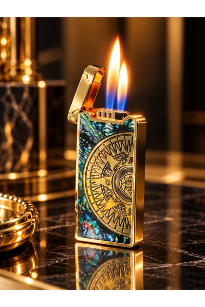 Ses Duyarlı Çakmak Çift Alevli Metal Çakmak Premium Tasarım