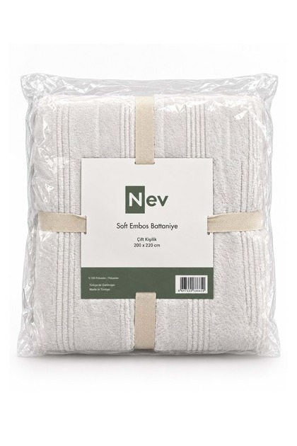 Nev Series Soft Embossed Double Blanket (200X220) - Light Gray