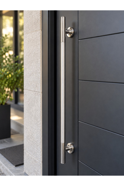 Stainless Steel Door Pull Handle Long Chrome Look Exterior Door Office Shop Pull Handle 80 cm