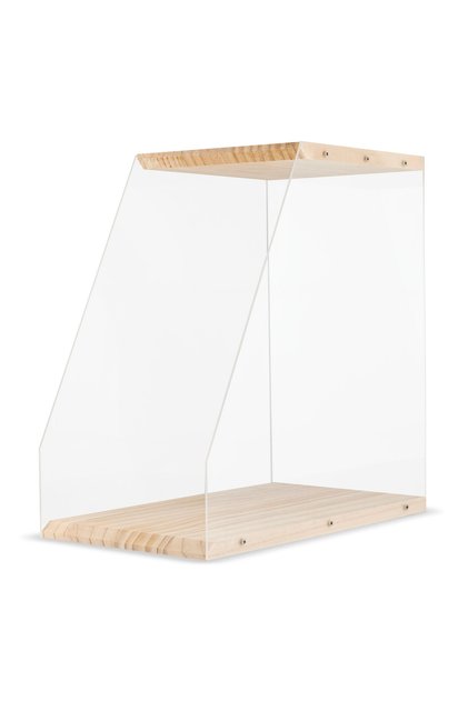 Suport pentru discuri de vinil EM A019, material MDF+PP, 1,6 kg / 33,3× 20,2× 35,6 cm