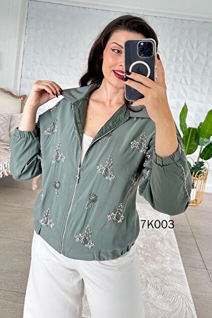 Bead Embroidered Modal Kupra Jacket 7K003