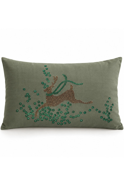 New Year Themed Stone Printed Decorative Throw Pillow Cover – 30 × 50 cm – 1 Piece