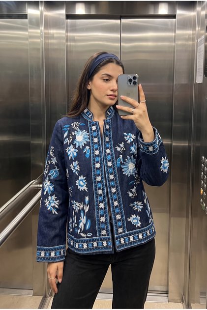 Women's Embroidered Denim Jacket