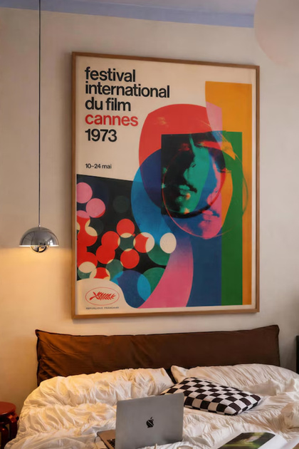 Poster - Festival International du Film Cannes 1973 Retro Fransız Film Festivali Sinema Afişi