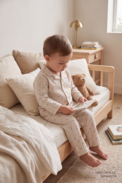 100% Cotton Children's Pajama Set - Printed Boys and Girls Pajama Set with Buttoned Collar, Ages 1-6