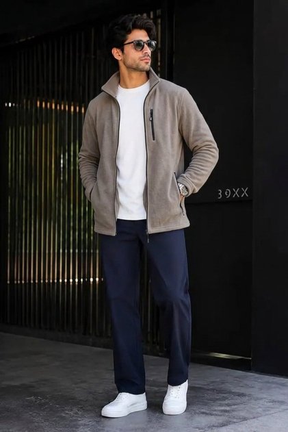 Men's Daily Thick Full Zipper Mink Fleece
