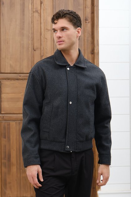 Bomber Ribbed Detailed Cashmere Jacket/Mantle