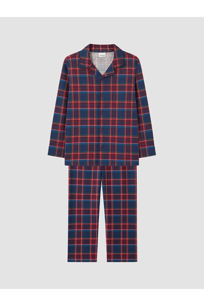 Quality Pieces from Çelebi Store: Checkered Embroidered Boys' Pajama Set