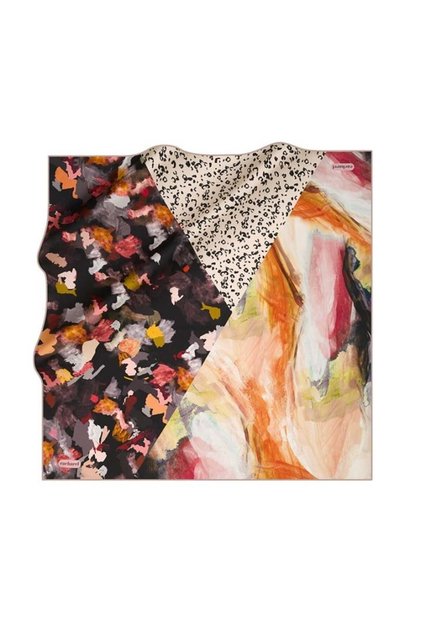 Pure Tivil Silk Scarf 8681313 -991 Brown Abstract Pattern
