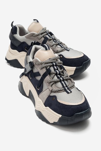 Leona Navy Blue Suede Women's Sports Sneakers