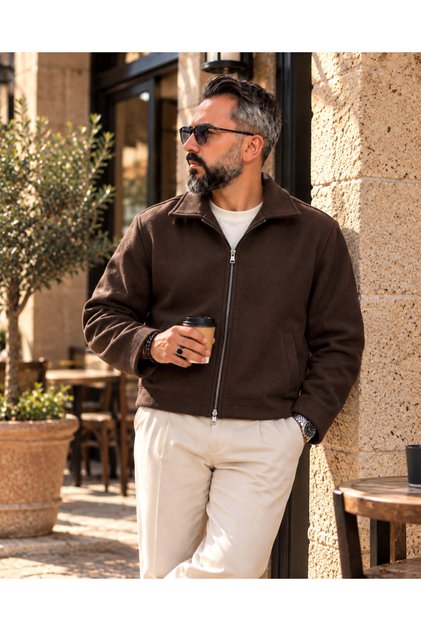 Men's Como Old Money Double Zipper Cashmere Jacket