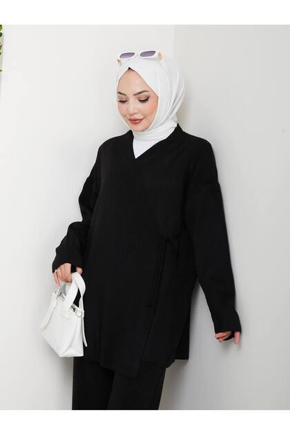 Beli Bağlamalı Triko Takım