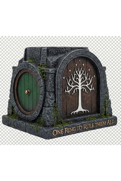 Yüzüklerin Efendisi Hobbit Evi & Moria Kapıları Dekoratif Kalemlik - LOTR Masa Üstü Biblo