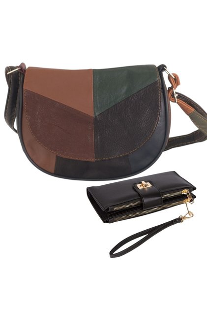 Genuine Leather Women's Bag and Wallet Gift Set (Bag and Wallet Gift Set)