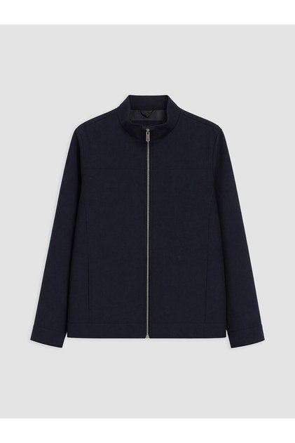 Ozmarka New Season Navy Blue Regular Fit Stand Collar Men's Coat
