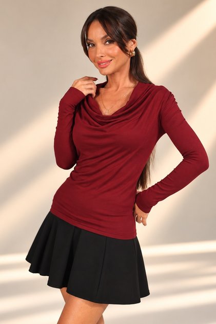 Women's Degaje Collar Long Sleeve Modal Blouse