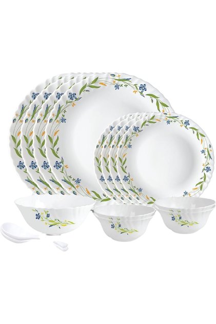 15 Pieces Opalware Dinner Set | Microwave & Dishwasher Safe | Cripper Dinnerware set wi
