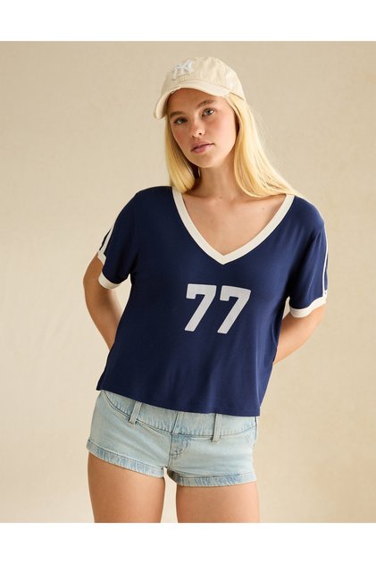 AE Soft & Sexy Ribbed V-Neck T-Shirt