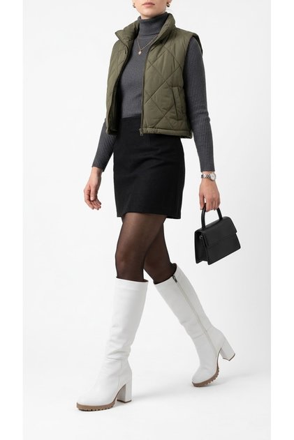 Artı-Artı006-0118 Women's Platform Heeled White Leather Boots