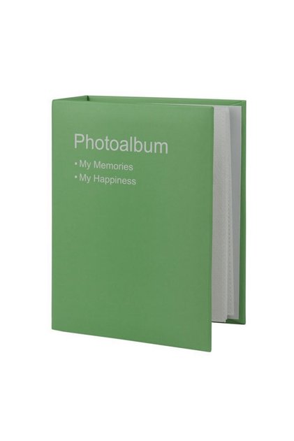 Album foto stil carte, format 10x15, 100 de fotografii, buzunare cu inserție, copertă din piele, verde.