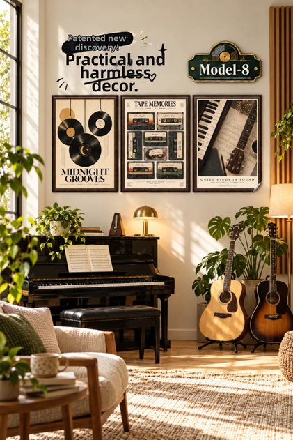 Static Cling Table - Poster Music (Model- 8)