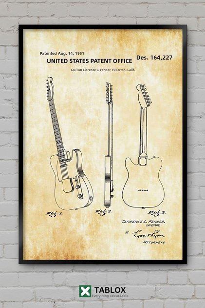 Chitară Fender Telecaster Instrument muzical Rock Frame Look Decorativ MDF Tablo