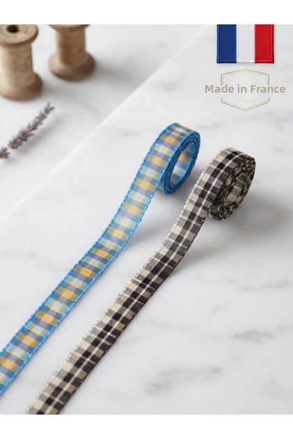 French Plaid Ribbon / Special Occasion Decoration Ribbon / Sewing Closure Ribbon - 10mm - 3 Yards