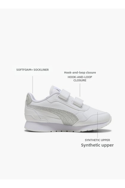 Girls St Runner V4 Sl Glitter V Hook & Loop Ankle Sneakers