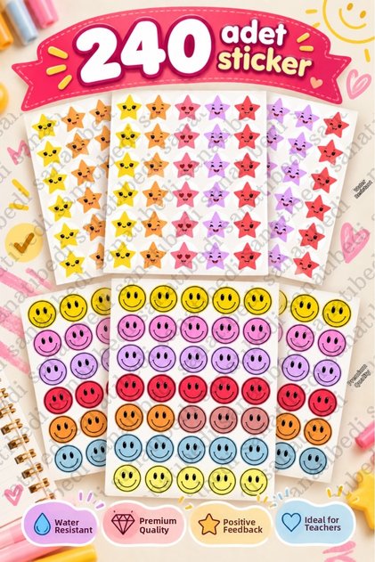 240 Pieces 6 Sheets School Label for Teachers | Homework Check Motivation Report Card Decoration Sticker Set