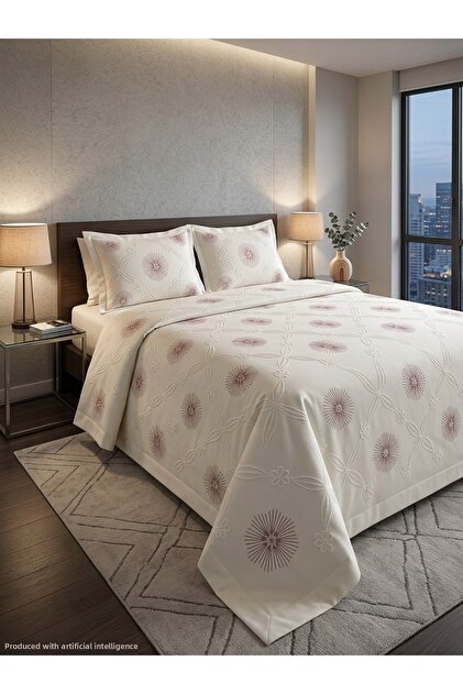 Double Embroidered Bedspread Set – Includes 2 Pillowcases 250 x 260
