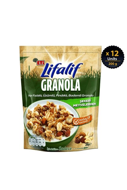 Lifalif Granola with Nuts 200 g X 12 Pieces