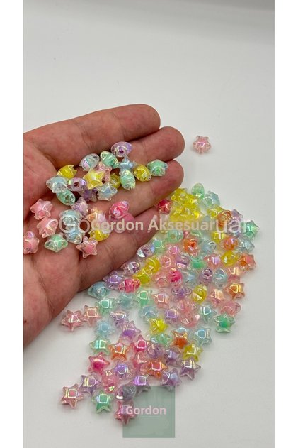 10mm Janjanlı Star Mix Color 100Pcs Jewelry Beads Plastic Luxury Beads
