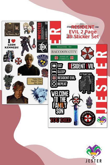 Resident Evil 2 Page Sticker, Decal, Diary, Agenda, Planner, Bullet, Journal, Scrapbook
