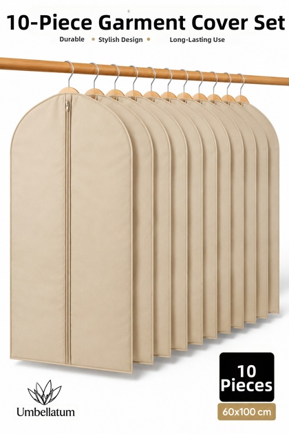 Suit Cover Gamboç 10 Pieces 60X100 cm Closet Organizer Organizer Bundle Pouch Jacket Clothing Storage Bag