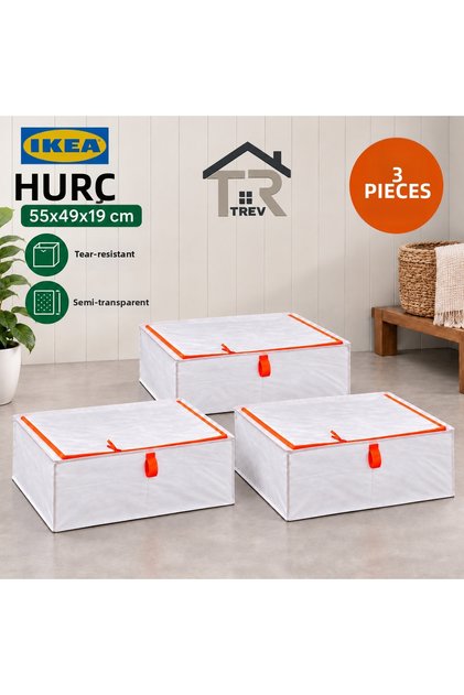Trev 3 Pieces Storage Organizing Box In-Closet Organizer Clothes Bedding Quilt Storage Box 55*49*19 cm