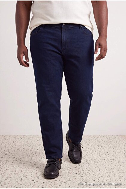 Big Size Medium Blue Regular Fit Flexible Fabric Men's Jeans Tmnss26Cj00001