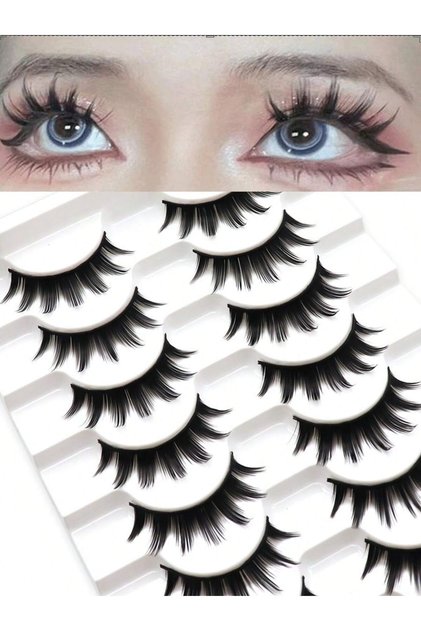 MIX 10 Pairs Anime/Manga False Eyelashes, Cute Demon Eyes Eyelashes For Cosplay To Enlarge Eyes