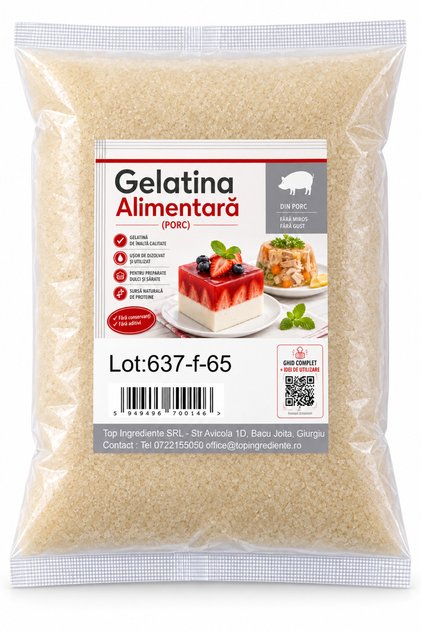 Gelatina alimentara - 250g -Origine Animala Porc