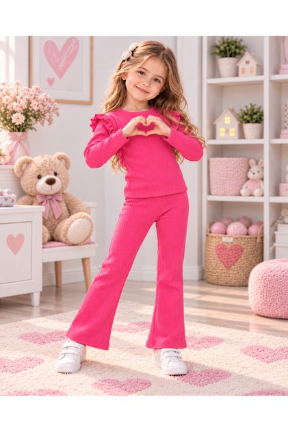 Lightweight, brushed fleece, casual, stylish girl's suit.
