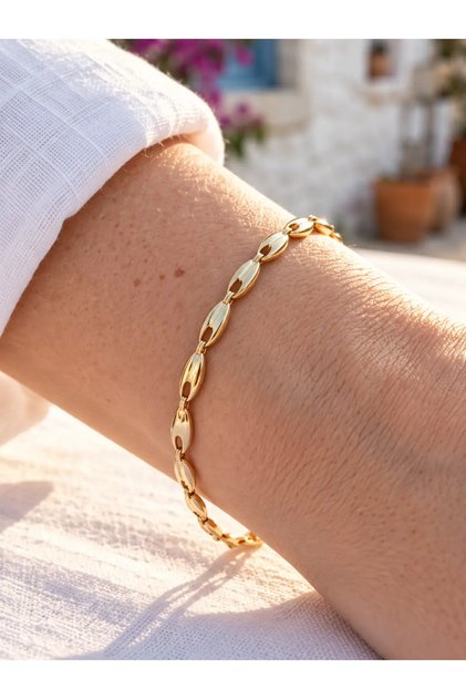 14 Ayar Altın Sıralı Arpa Model Bileklik