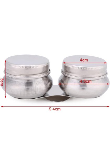 Double 1pc Stainless Steel Single/Double Dipper Palette Cup Oil Container Paint Megilp Turpentine So